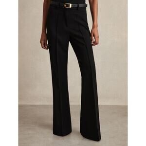 Reiss Flared Suit Trousers Black Sz 0 Office Business Casual Quiet Luxary